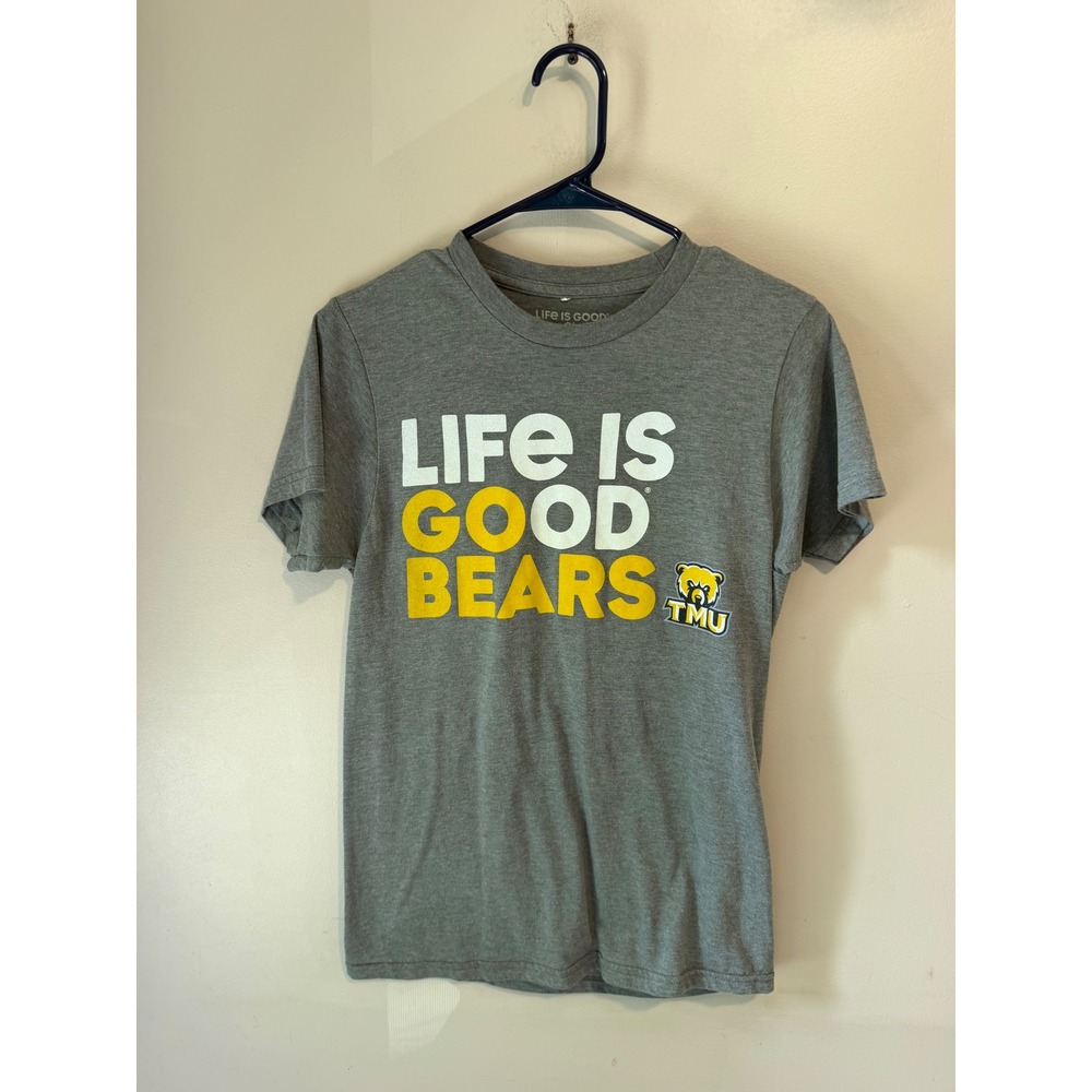 Life is Good TMU Bears Graphic T-Shirt Gray Short Sleeve Small